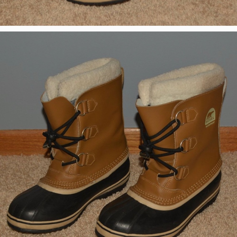 SOREL Womens Light Brown/Black Waterproof Boots 7